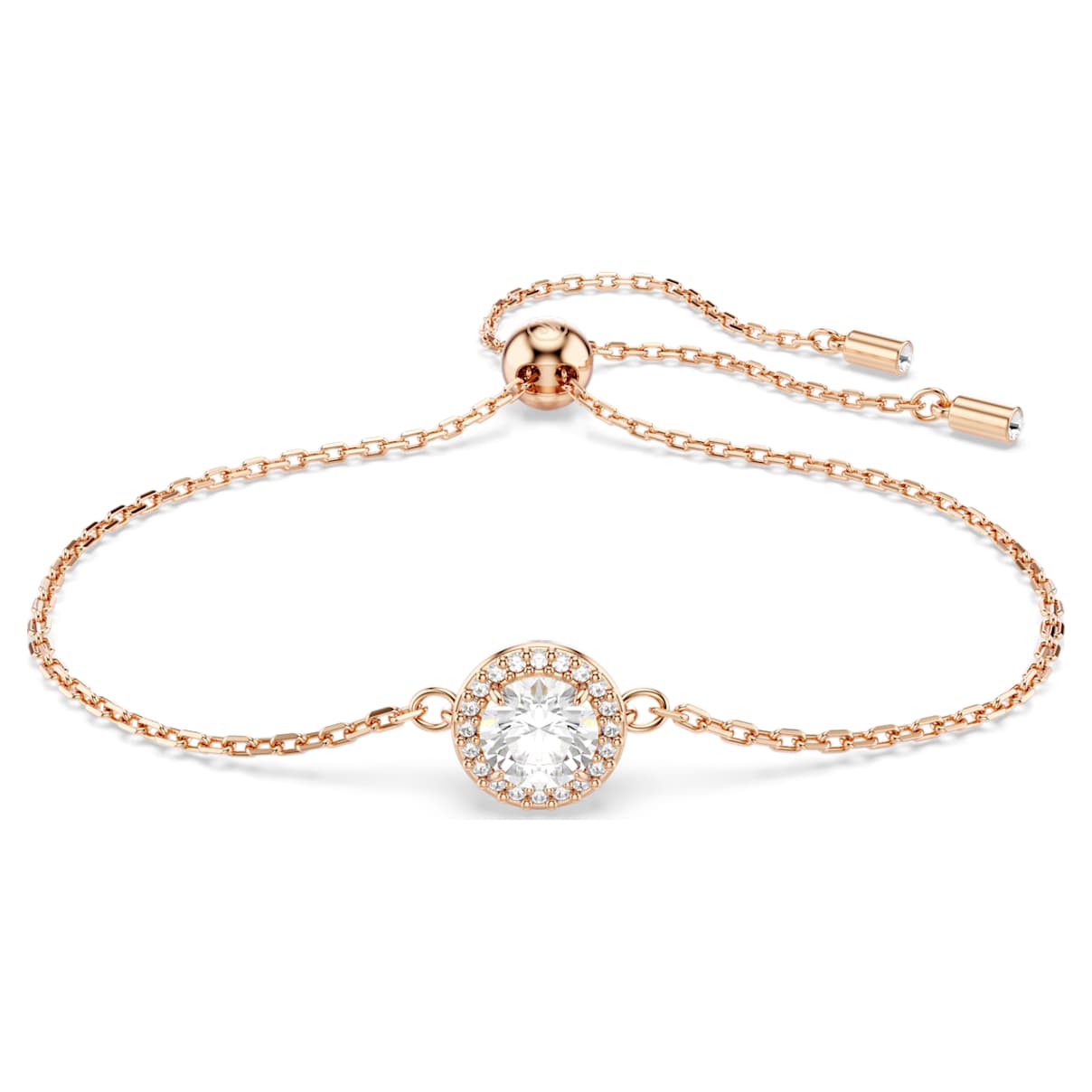 

Una Angelic bracelet, Round cut, White, Rose gold-tone plated