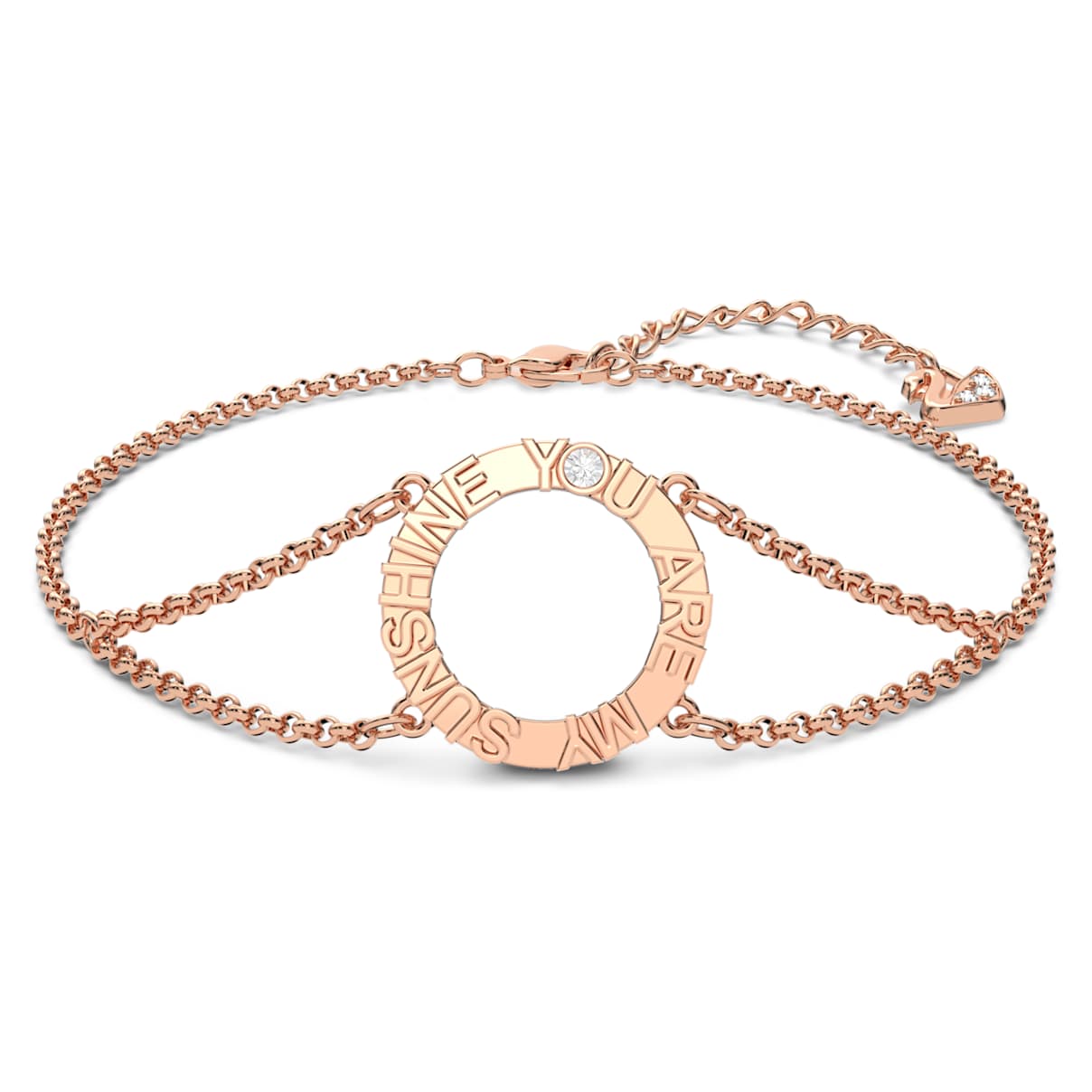 

Admiration - You are my sunshine bracelet, Round shape, White, Rose gold-tone plated