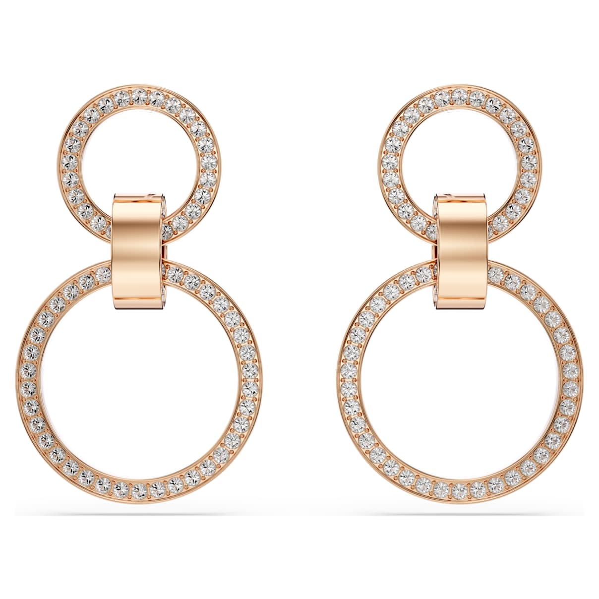 Shop Swarovski Hollow Hoop Earrings In White