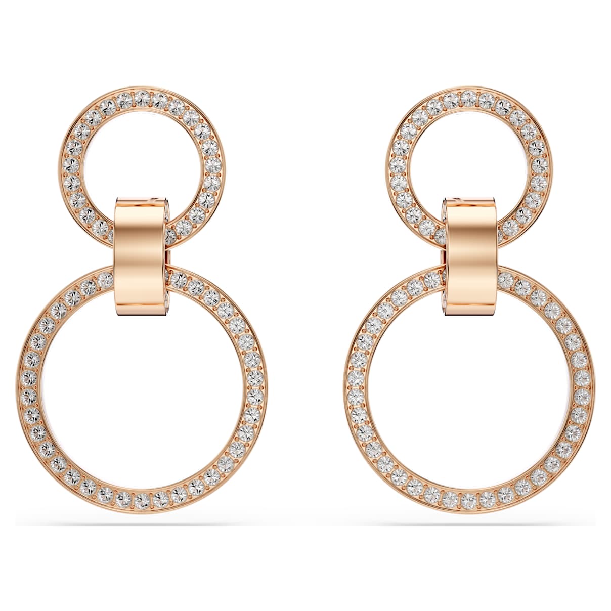 

Orecchini a cerchio Hollow, Bianchi, Placcato color oro rosa