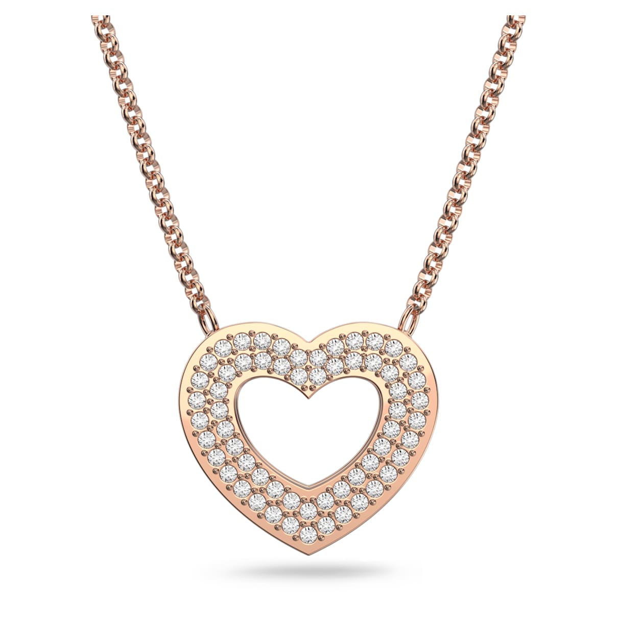 

Pendentif Admiration, Cœur, Blanc, Placage de ton or rosé