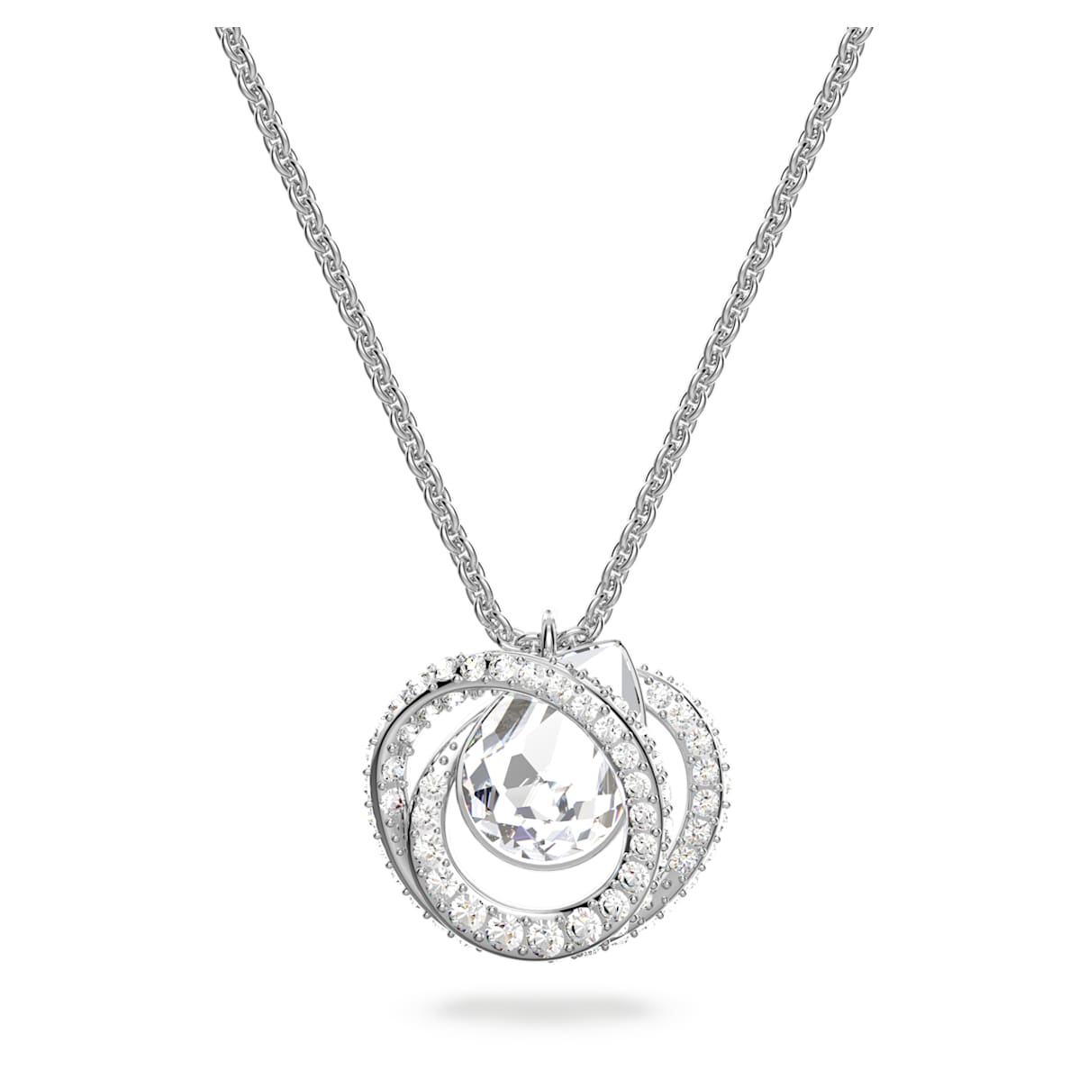 Generation pendant, White, Rhodium plated