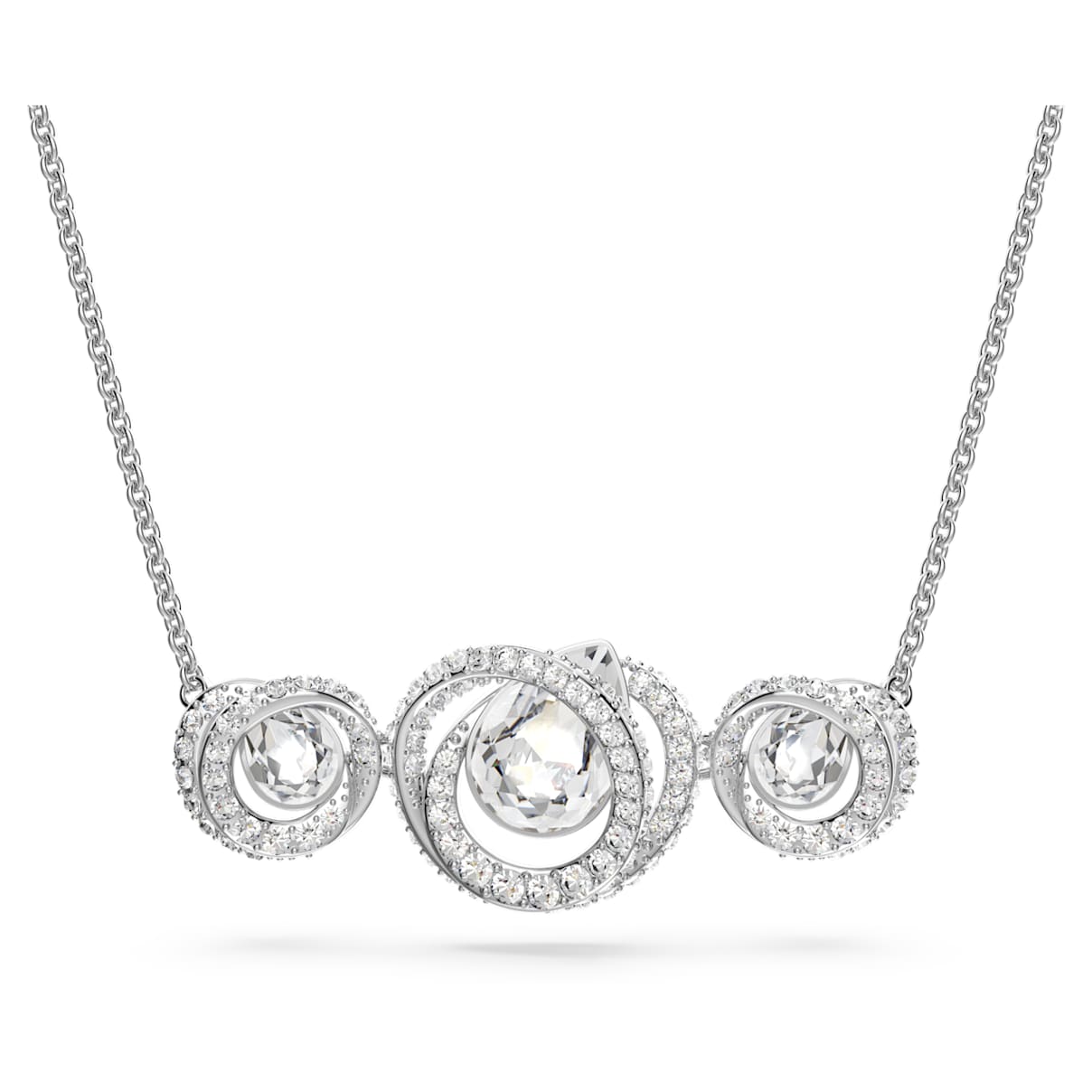 

Generation necklace, White, Rhodium plated