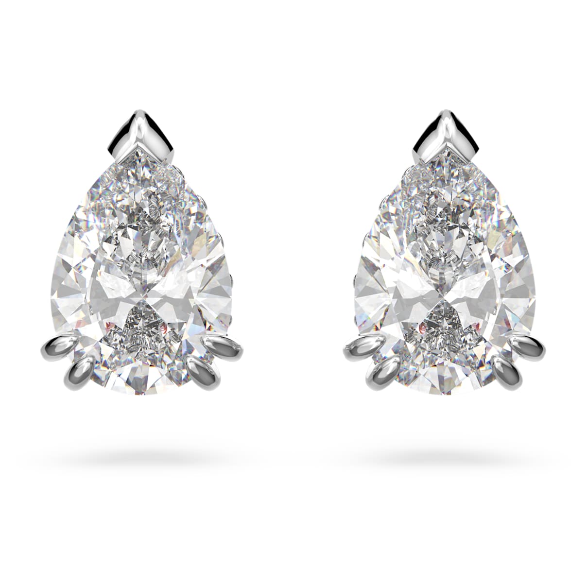 

Stilla stud earrings, Pear cut, White, Rhodium plated