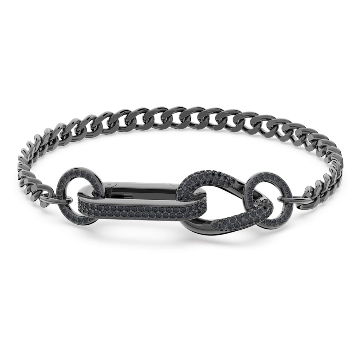 

Dextera bracelet, Pavé, Mixed links, Black, Ruthenium plated