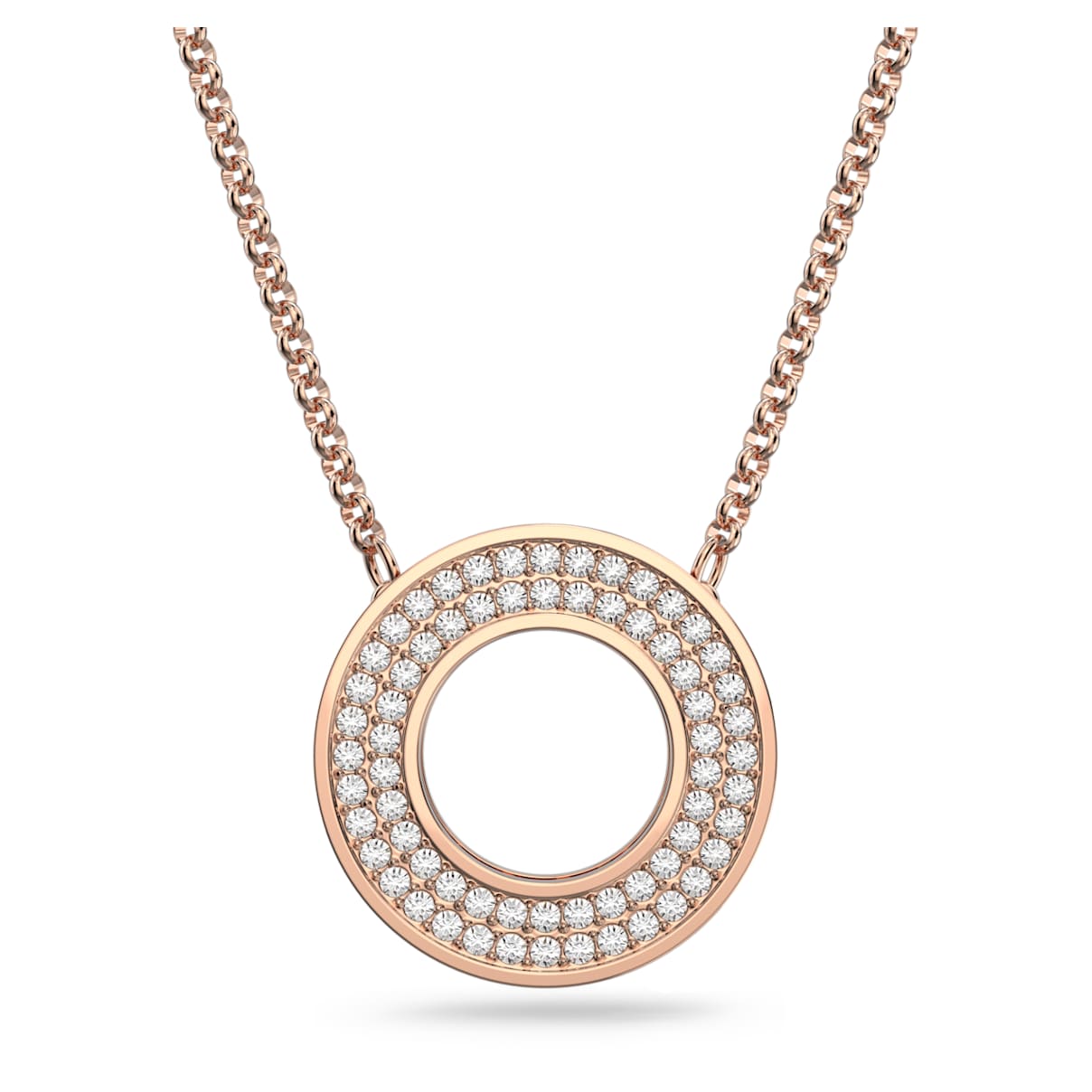 

Admiration pendant, White, Rose gold-tone plated