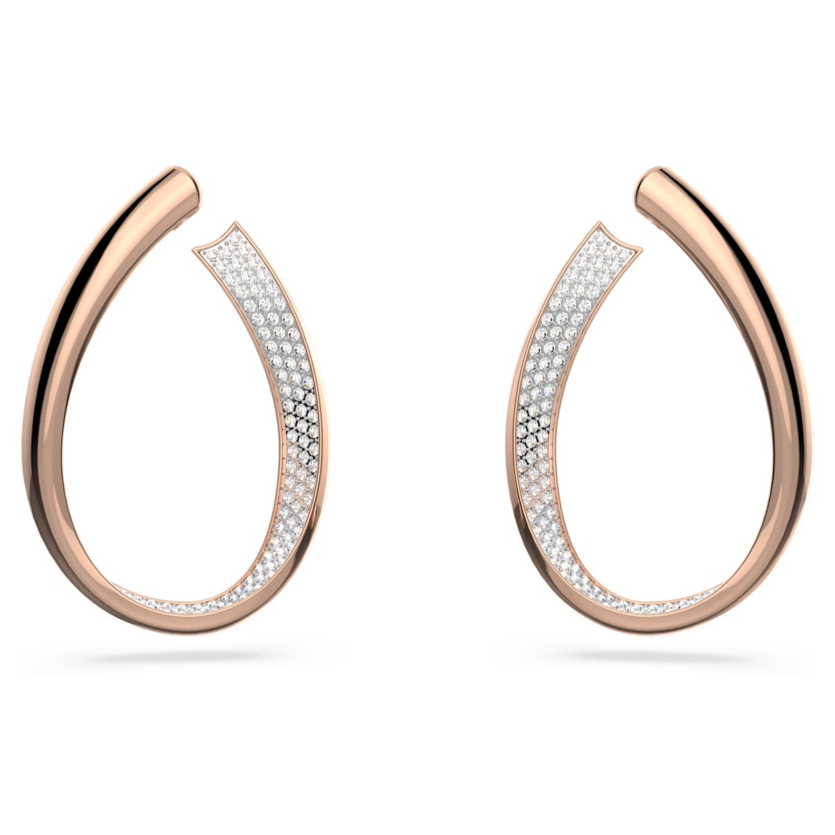 

Exist hoop earrings, Medium, White, Rose gold-tone plated