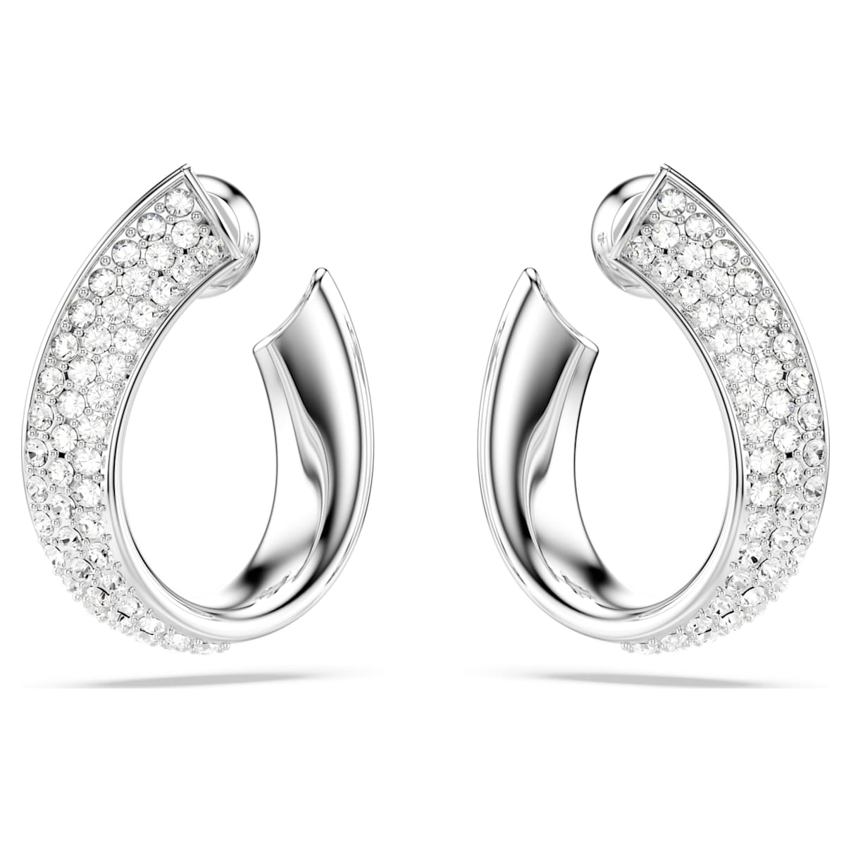 

Exist hoop earrings, Small, White, Rhodium plated