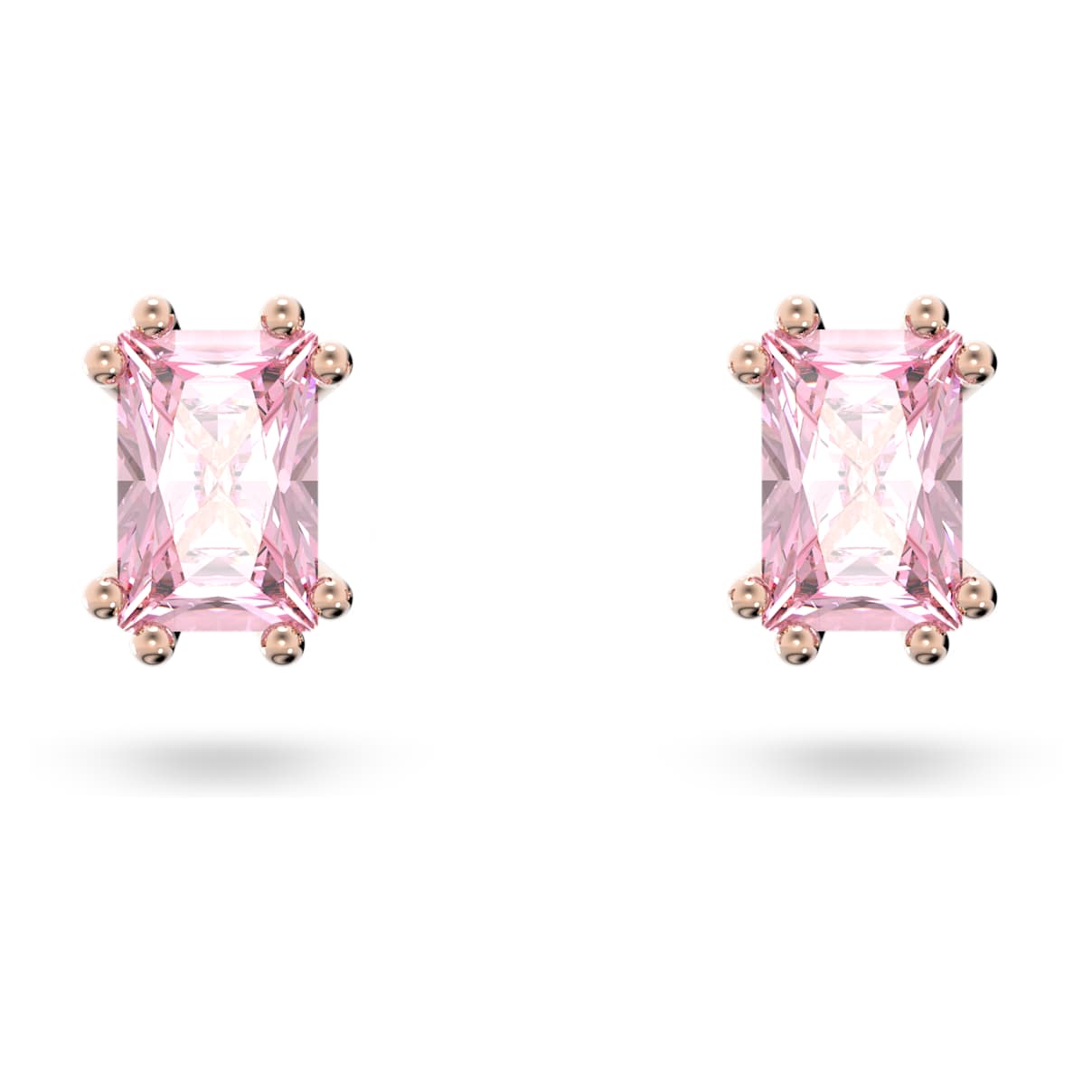 

Chroma stud earrings, Cushion cut, Pink, Rose gold-tone plated