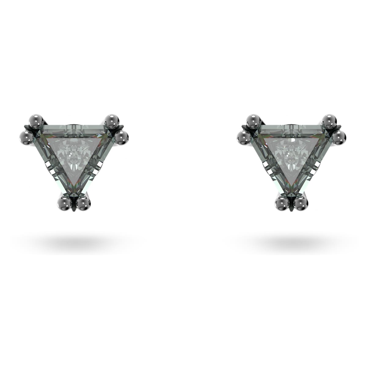 

Chroma stud earrings, Triangle cut, Gray, Ruthenium plated