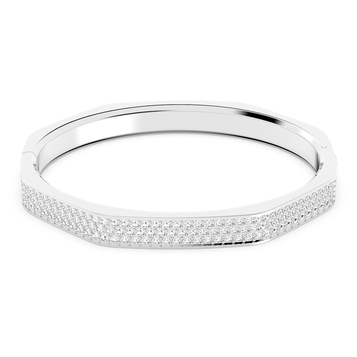 

Dextera bangle, Octagon shape, White, Rhodium plated