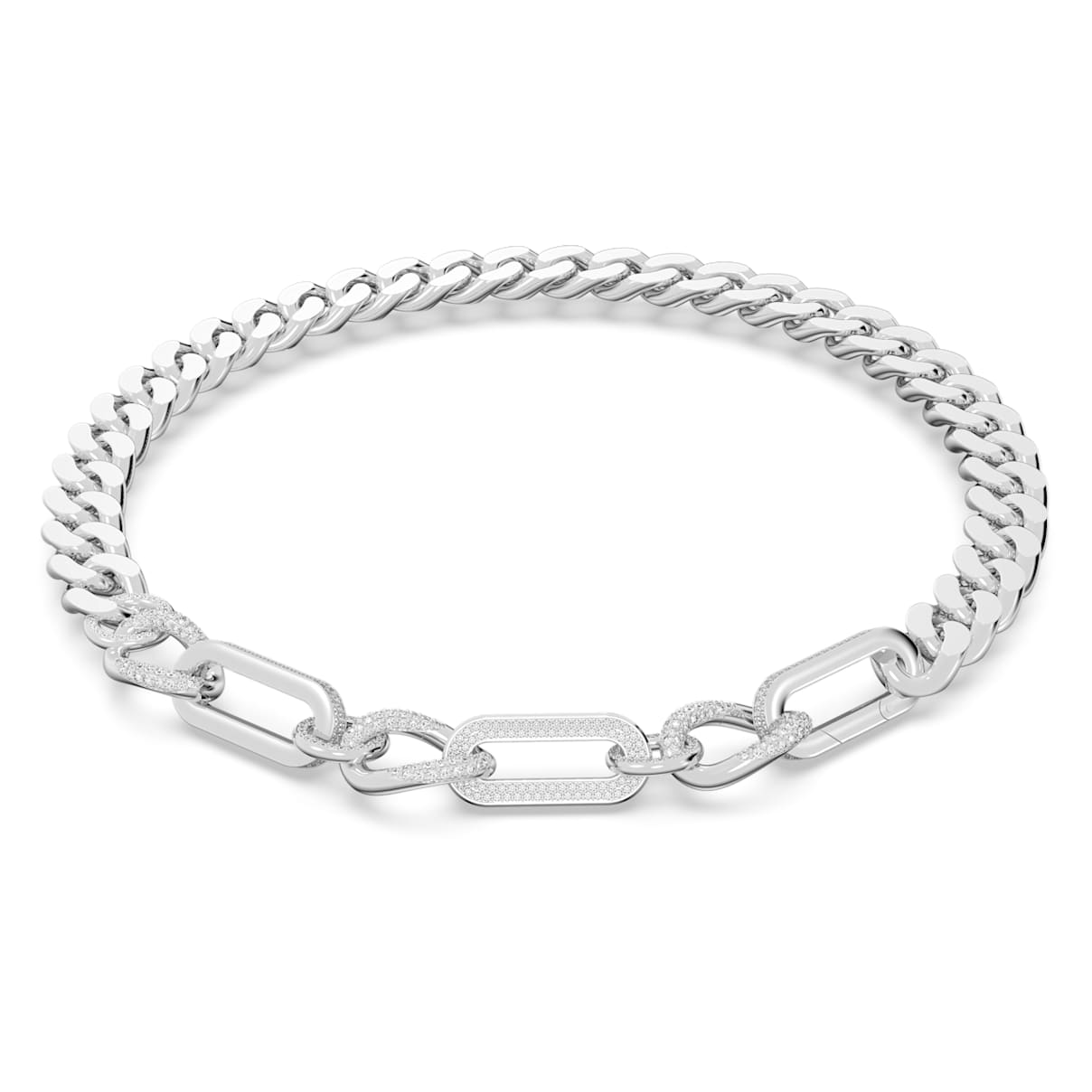 

Collana Dextera, Statement, Link misti, Bianca, Placcato rodio