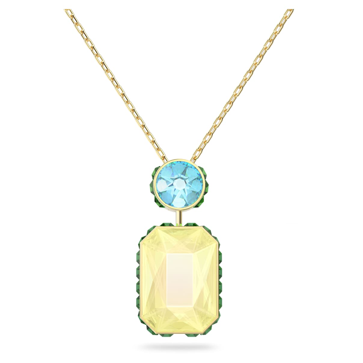 

Chroma necklace, Octagon cut, Multicolored, Gold-tone plated