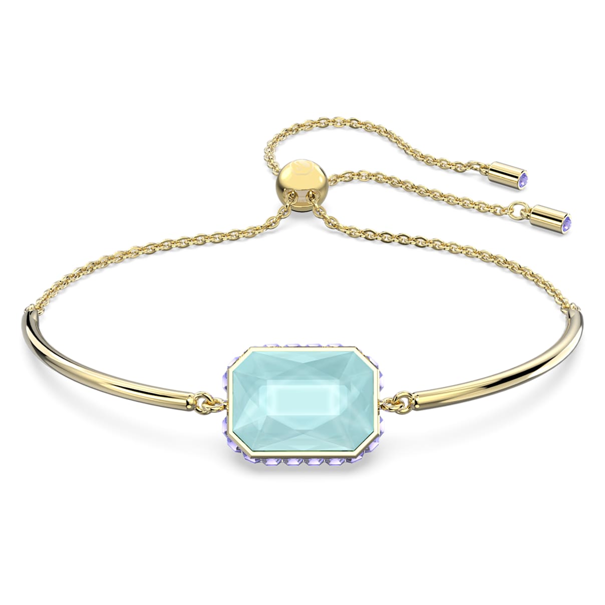 

Chroma bracelet, Octagon cut, Multicolored, Gold-tone plated