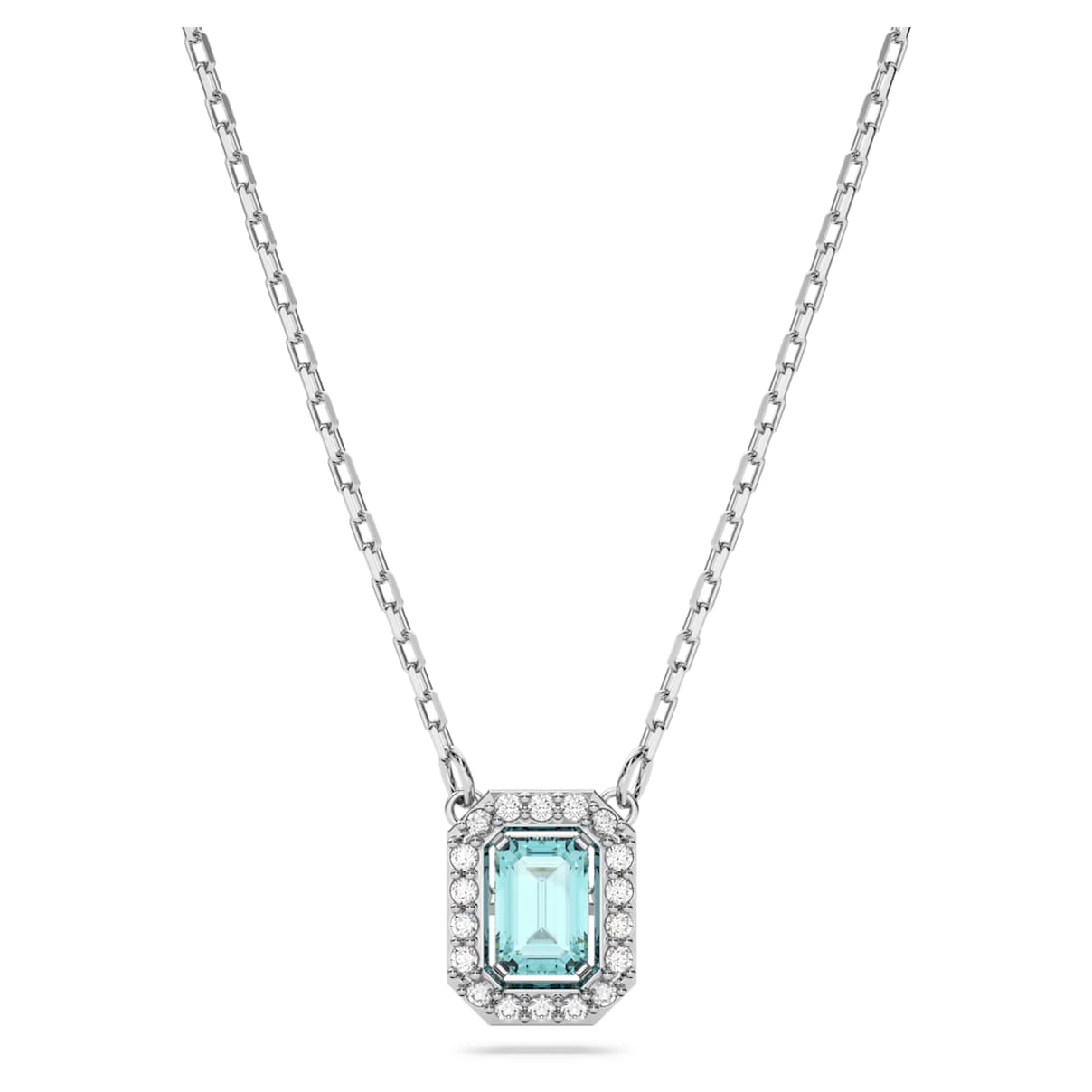 

Una necklace, Octagon cut, Blue, Rhodium plated