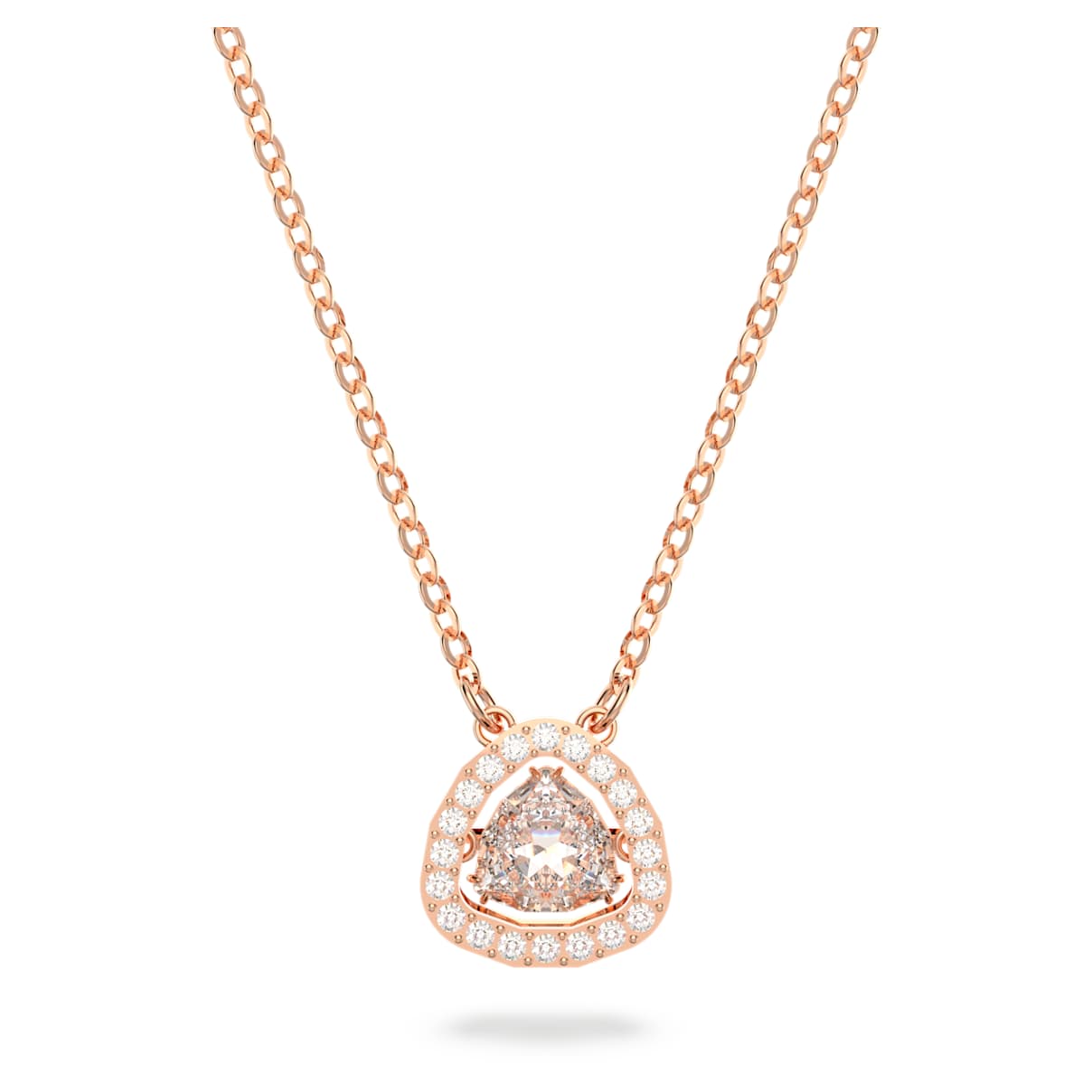 

Collana Millenia, Taglio Trilliant, Bianca, Placcato color oro rosa