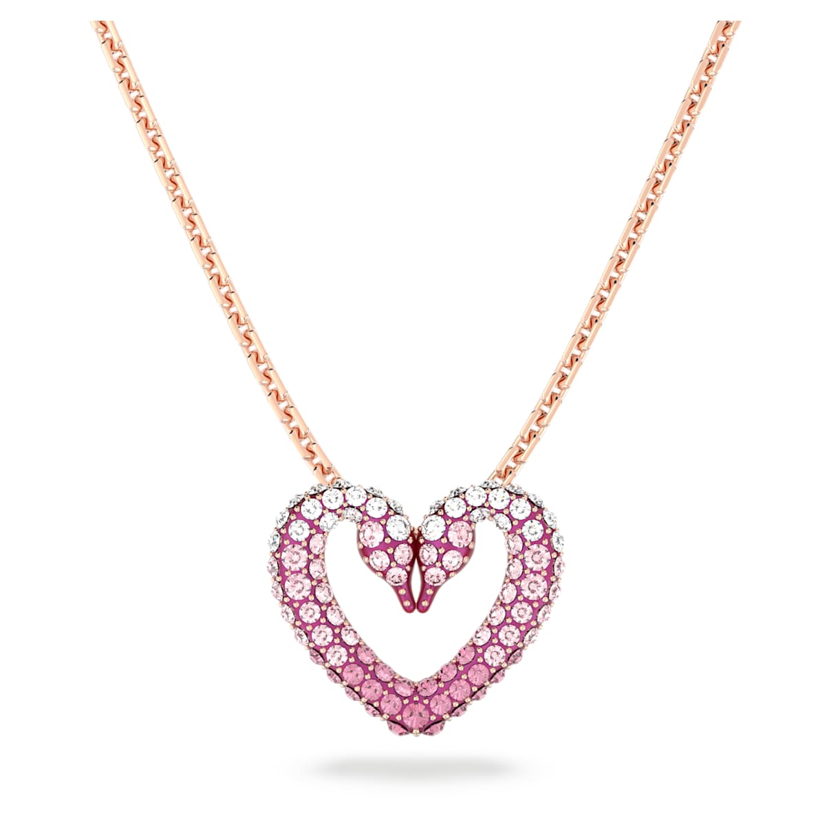 

Sublima pendant, Heart, Small, Pink, Rose gold-tone plated