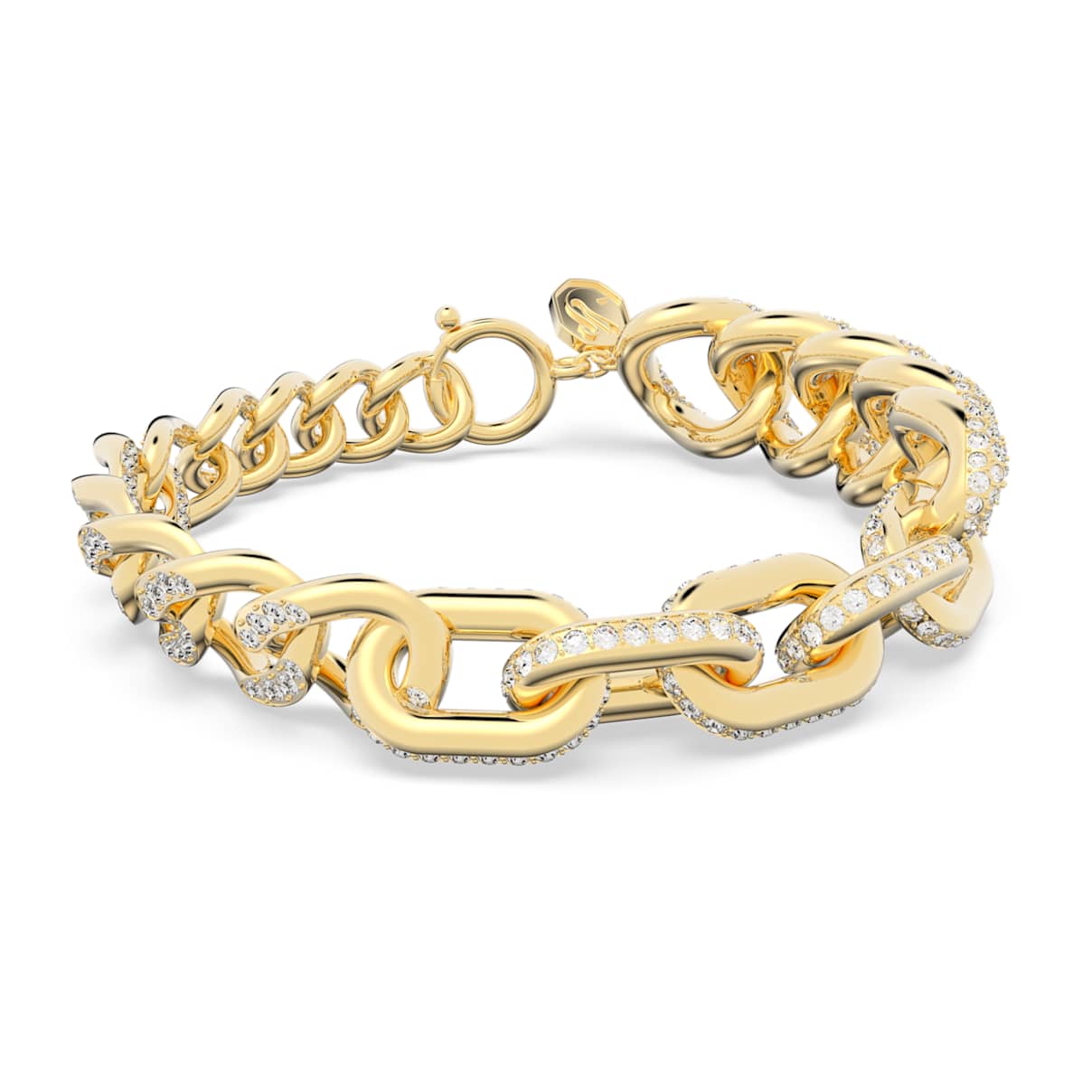 

Dextera bracelet, Pavé, White, Gold-tone plated
