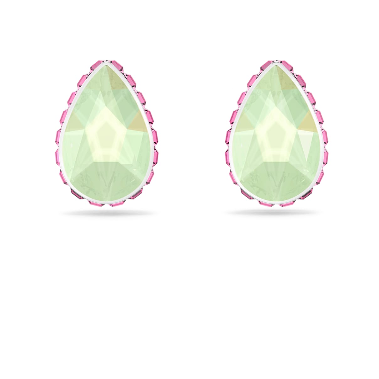 

Chroma stud earrings, Drop cut, Multicolored, Rhodium plated