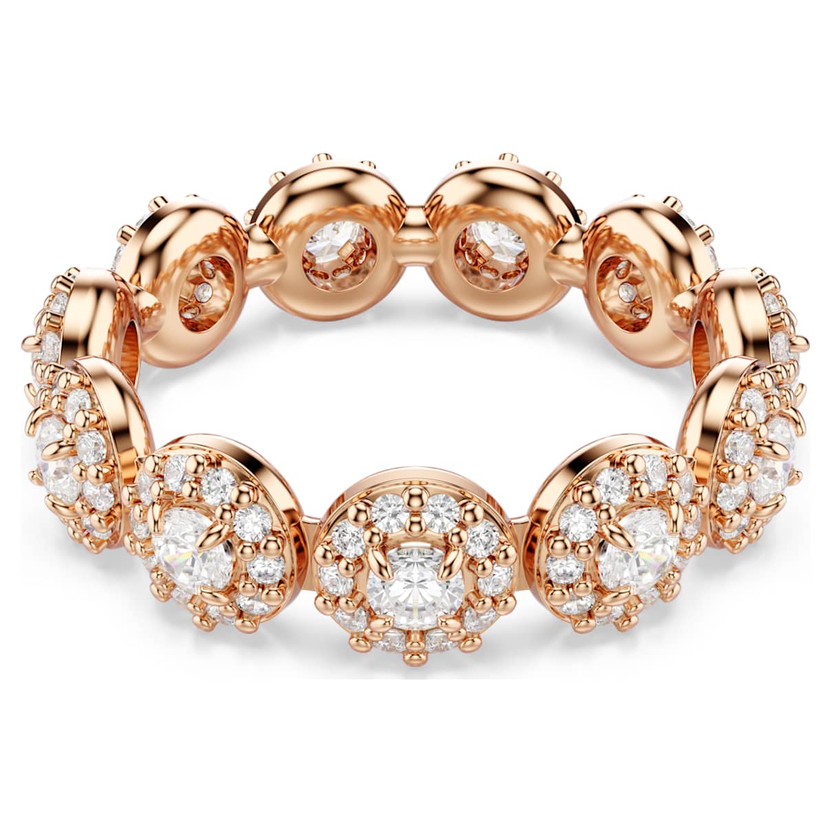 Swarovski Una Angelic Ring, Rundschliff, 18K Roségoldbeschichtet Weiß Größe 52
