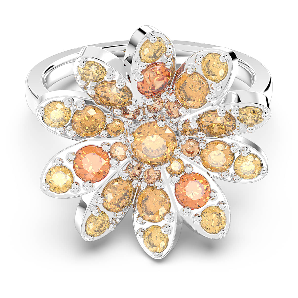 Shop Swarovski Eternal Flower Ring In Yellow