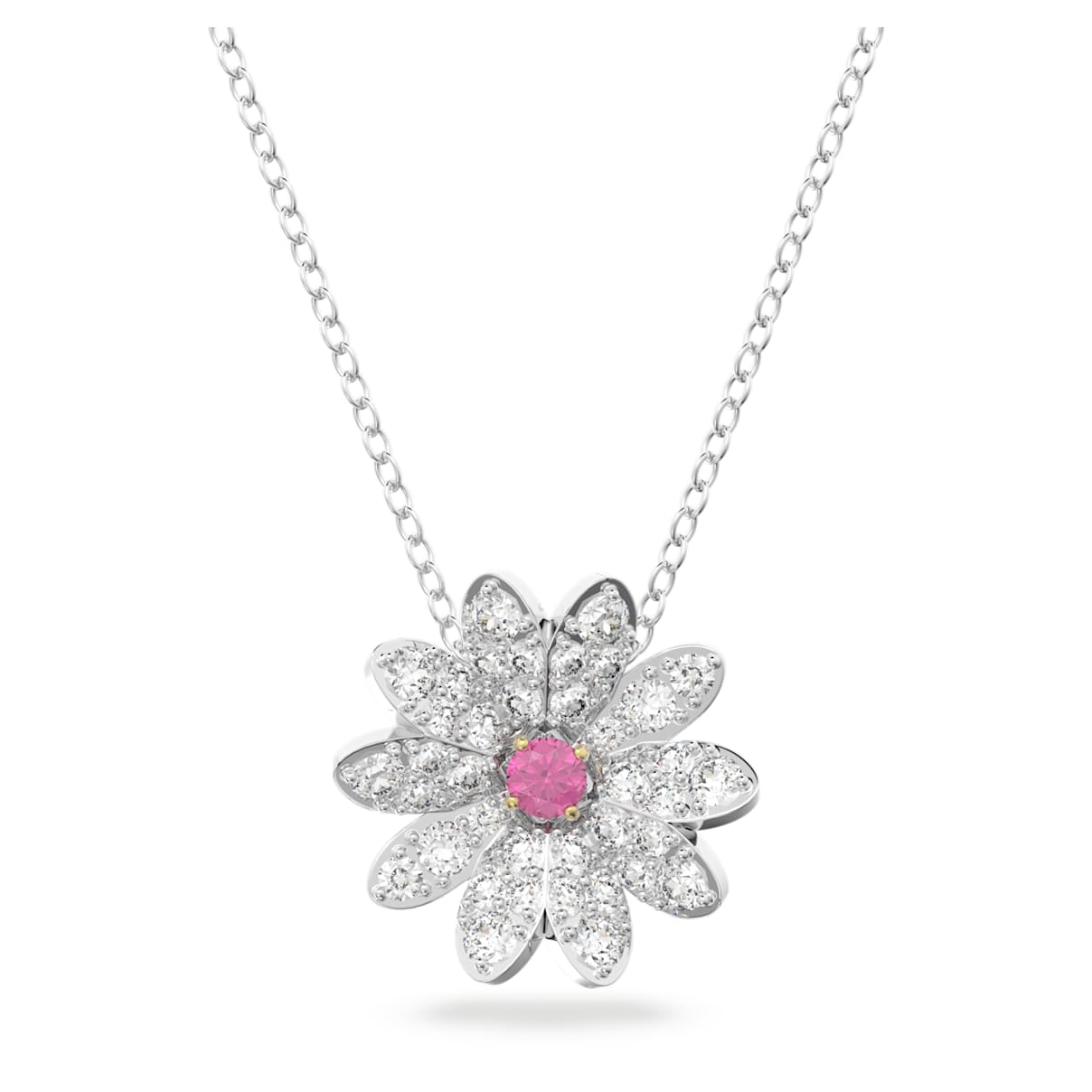 Eternal Flower pendant, Flower, Pink, Mixed metal finish