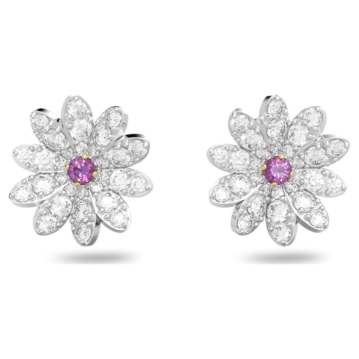 Shop Swarovski Eternal Flower Stud Earrings In Pink