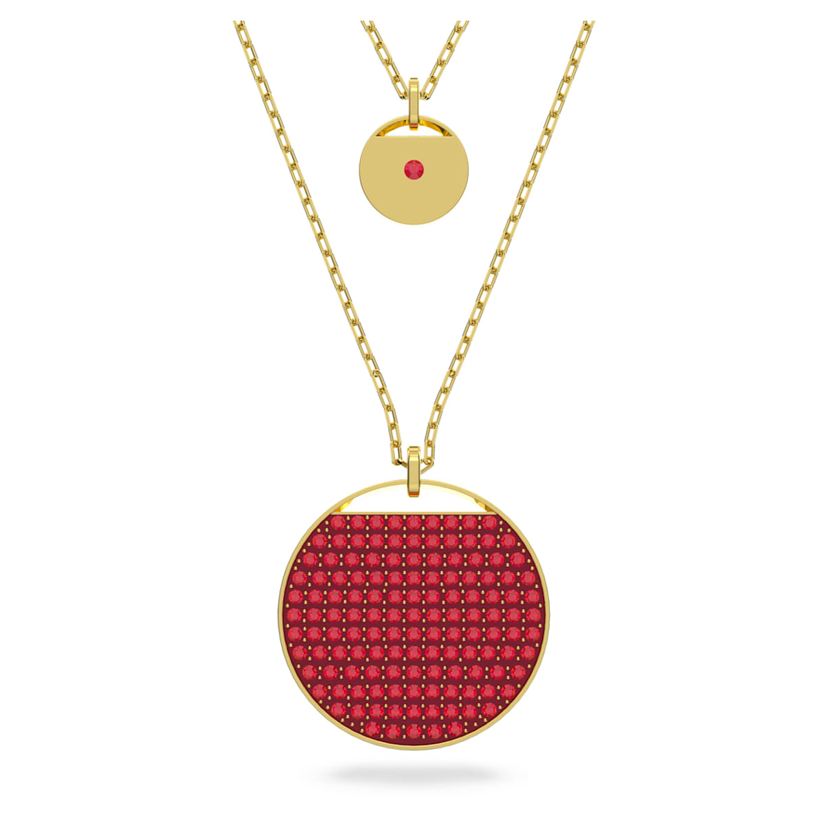

Sublima layered pendant, Red, Gold-tone plated