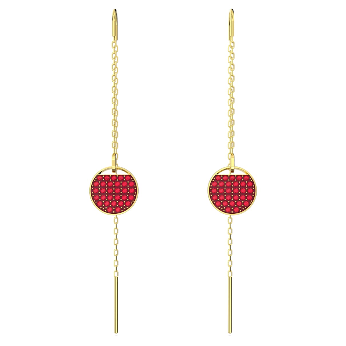 

Pendientes Sublima, Largos, Rojos, Baño tono oro