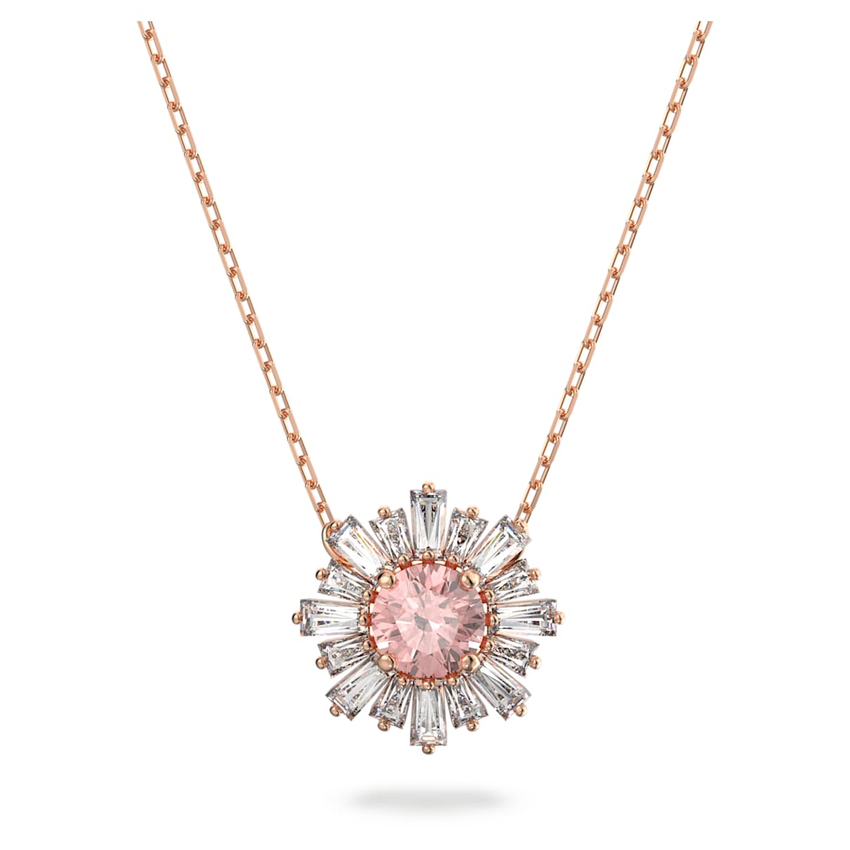 Pendente Idyllia, Taglio misto, Sole, Rosa, Finitura oro rosa 18K OS