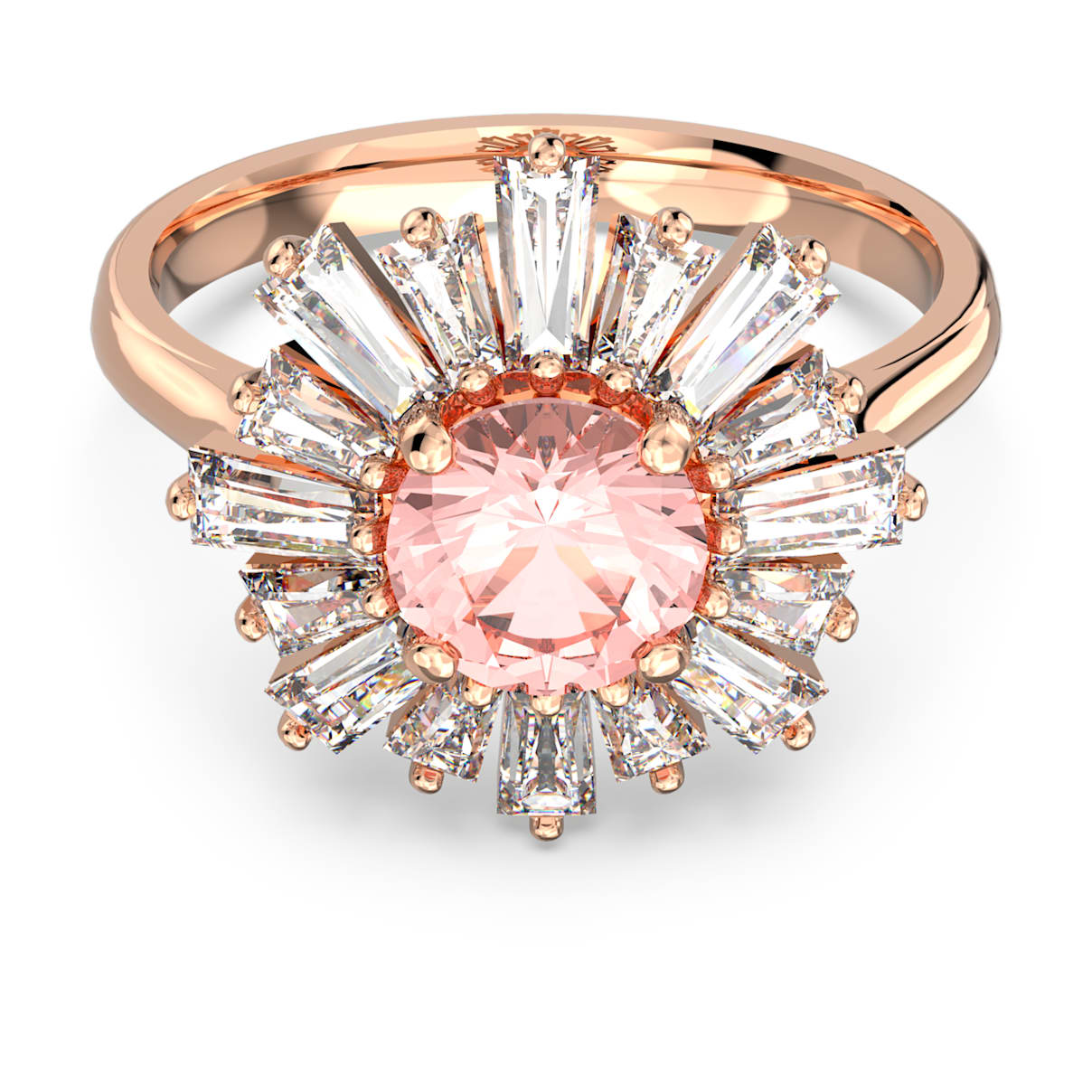 

Swarovski Sunshine ring, Mixed cuts, Sun, Pink, Rose gold-tone plated