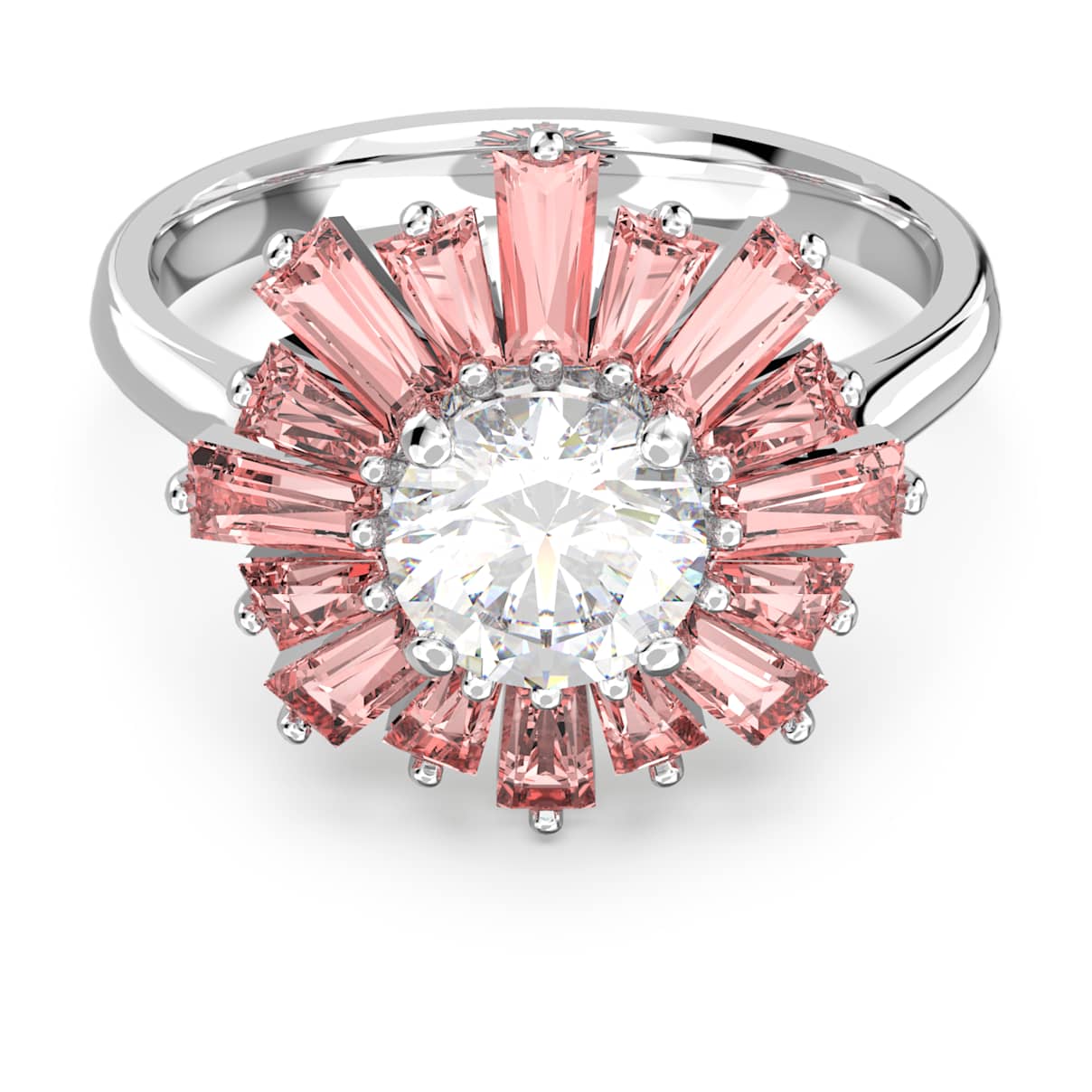 Idyllia Ring, Verschiedene Schliffe, Sonne, Rosa, Rhodiniert