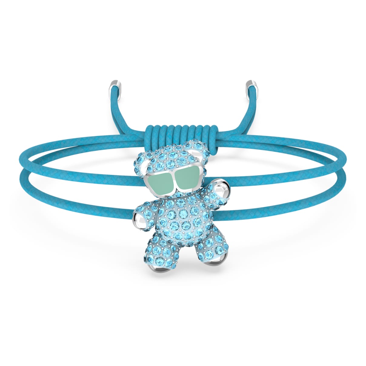 

Teddy bracelet, Bear, Blue, Rhodium plated