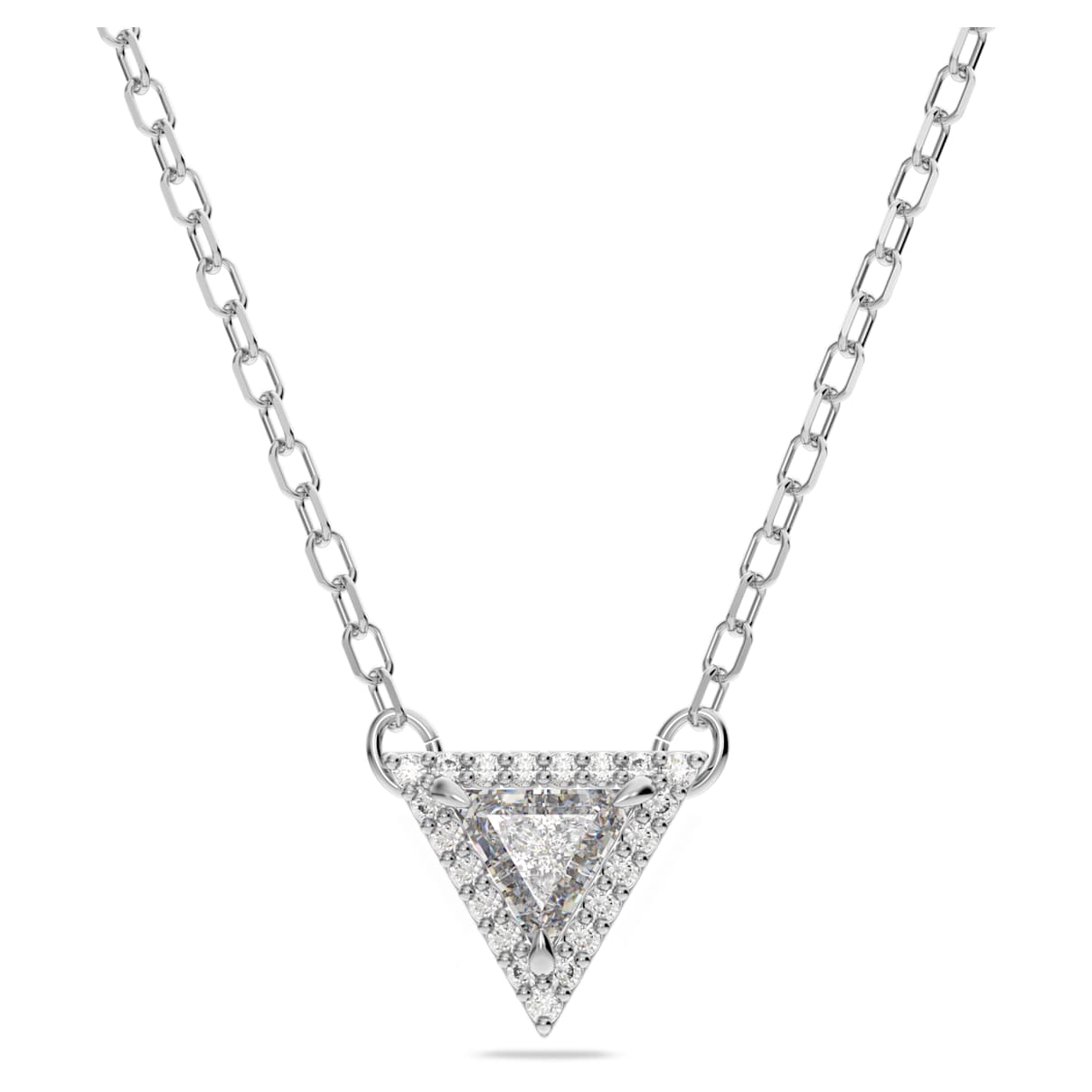 

Stilla necklace, Triangle cut, White, Rhodium plated