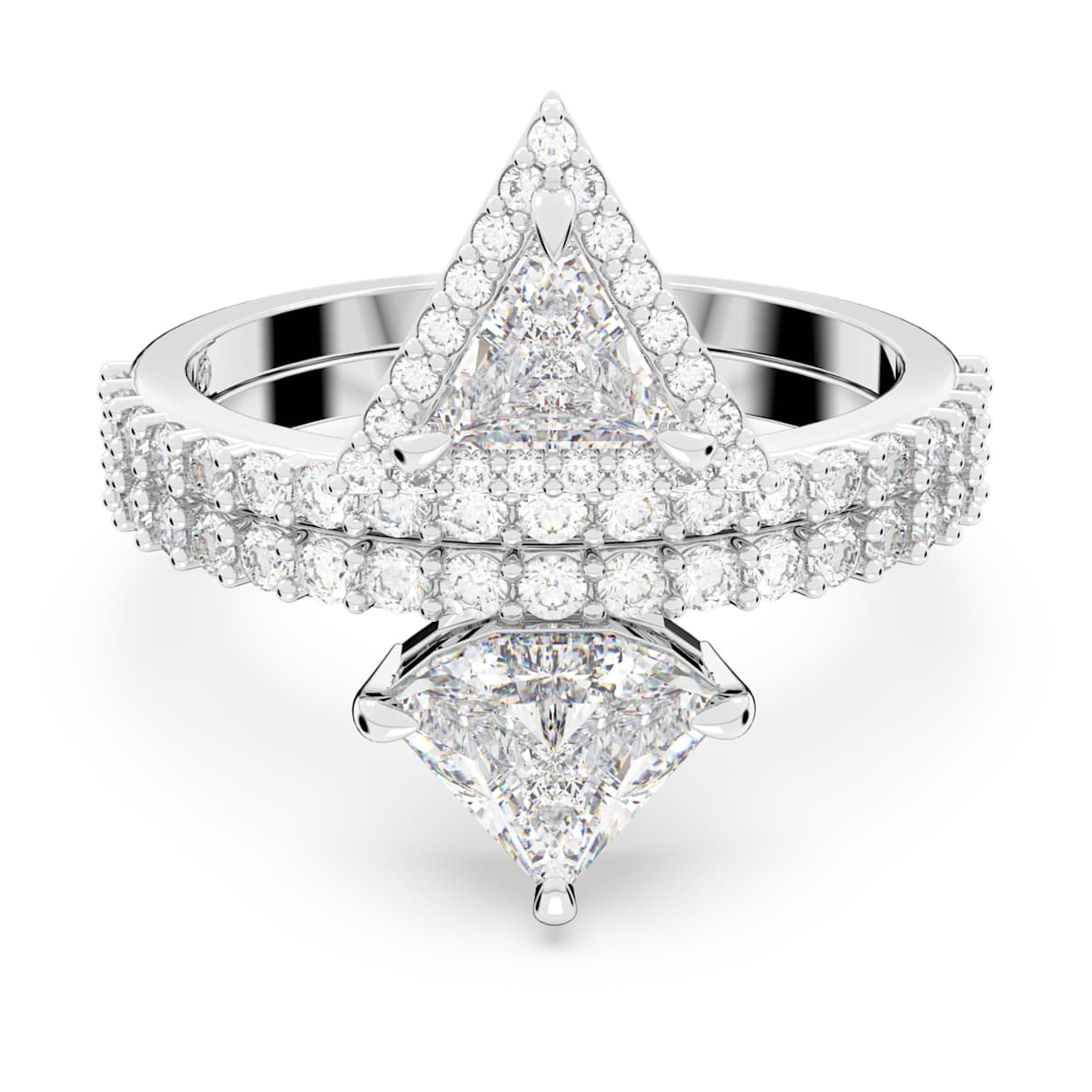 

Stilla ring, Mixed cuts, White, Rhodium plated