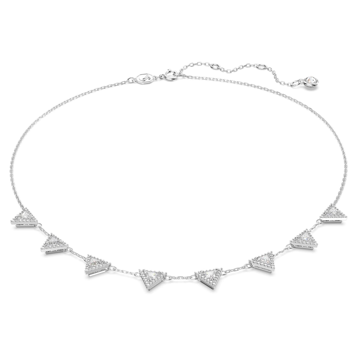 

Matrix necklace, Triangle cut, White, Rhodium plated
