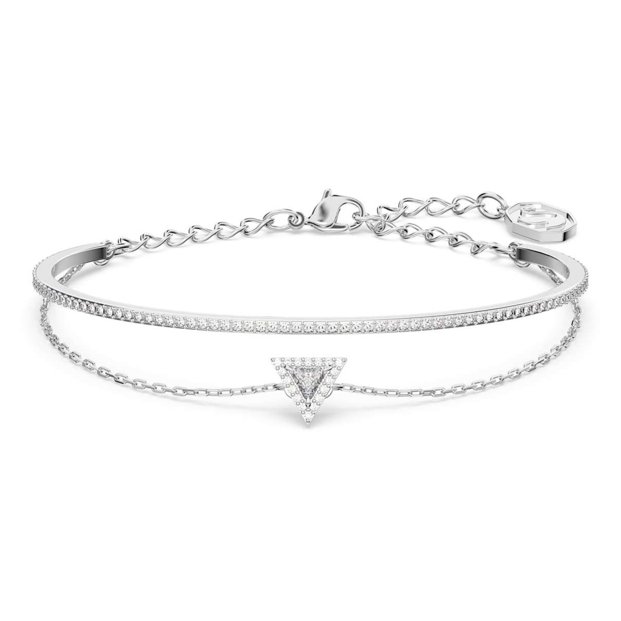 

Swarovski Ortyx bracelet, Triangle cut, Pavé, White, Rhodium plated