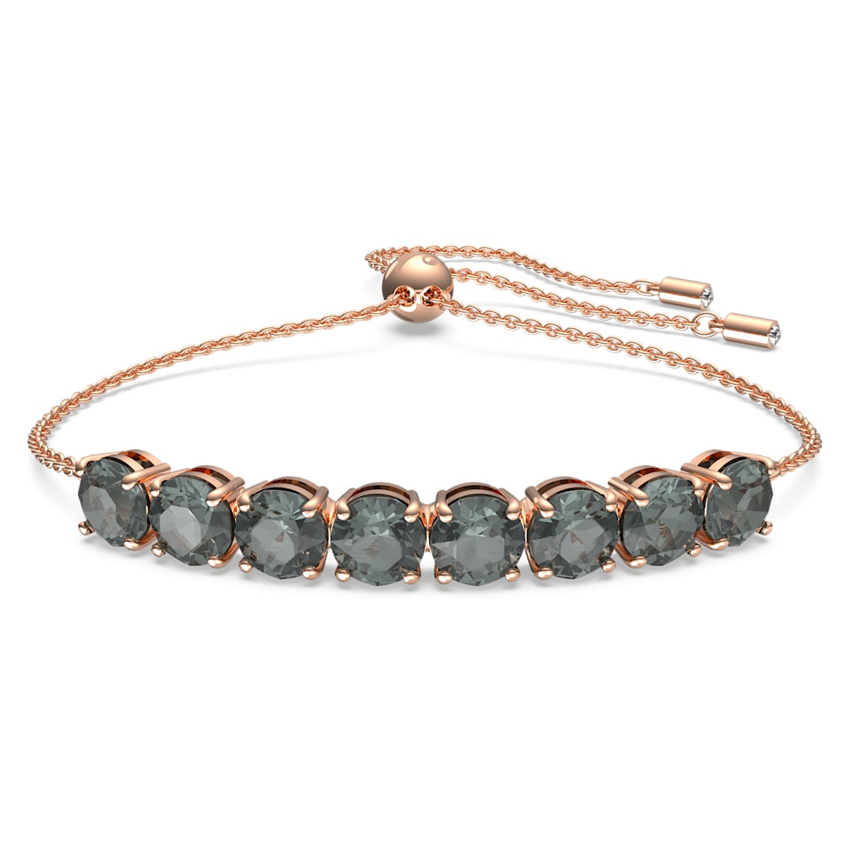 

Swarovski Braccialetto Exalta, Taglio tondo, Nero, Placcato color oro rosa