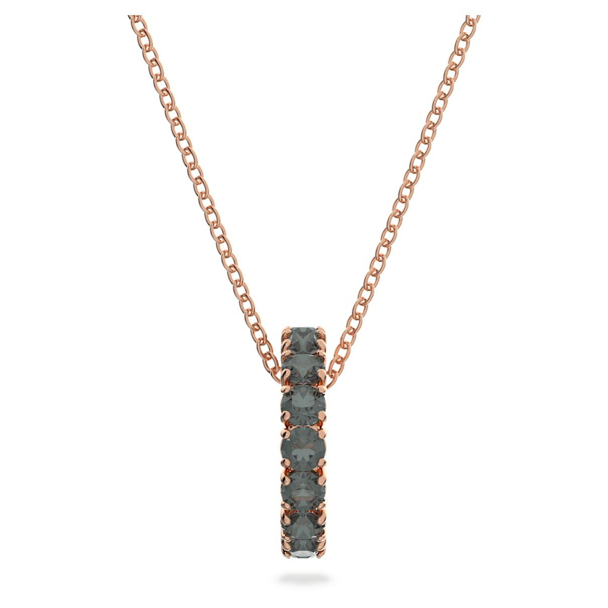 

Exalta pendant, Round cut, Black, Rose gold-tone plated