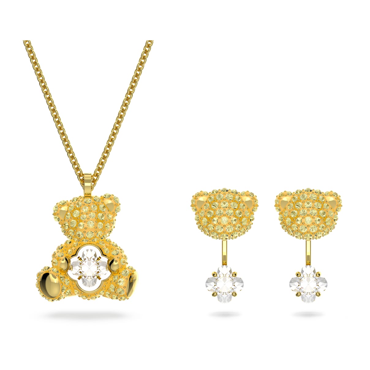 

Teddy set, Bear, Yellow, Gold-tone plated