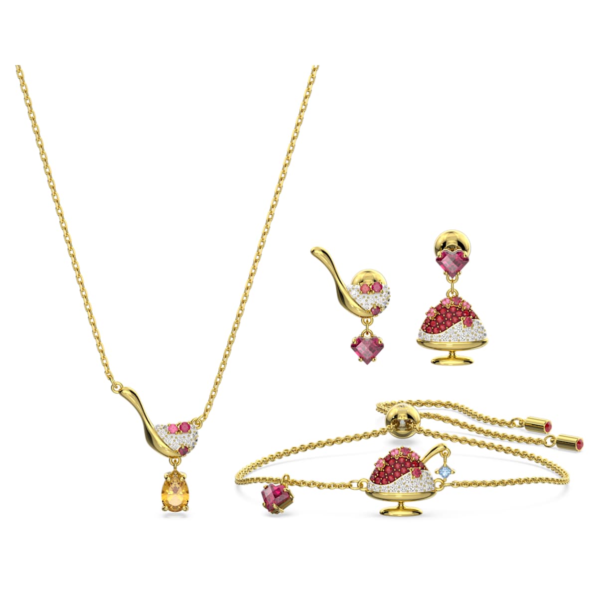 Conjunto Cariti, Helado de judía roja, Rojo, Baño tono oro
