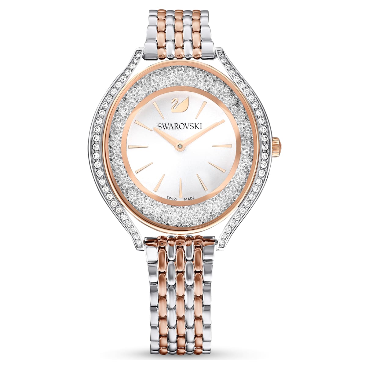 Shop Swarovski Crystalline Aura Watch In Rose Gold Tone