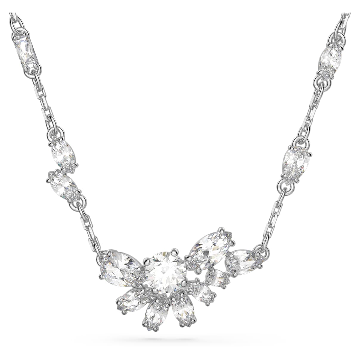 

Gema pendant, Mixed cuts, Flower, White, Rhodium plated