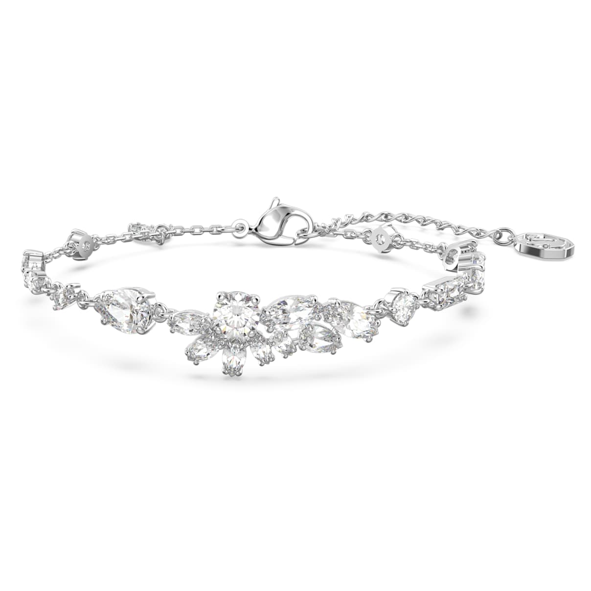 

Gema Armband, Verschiedene Schliffe, Blume, Weiß, Rhodiniert