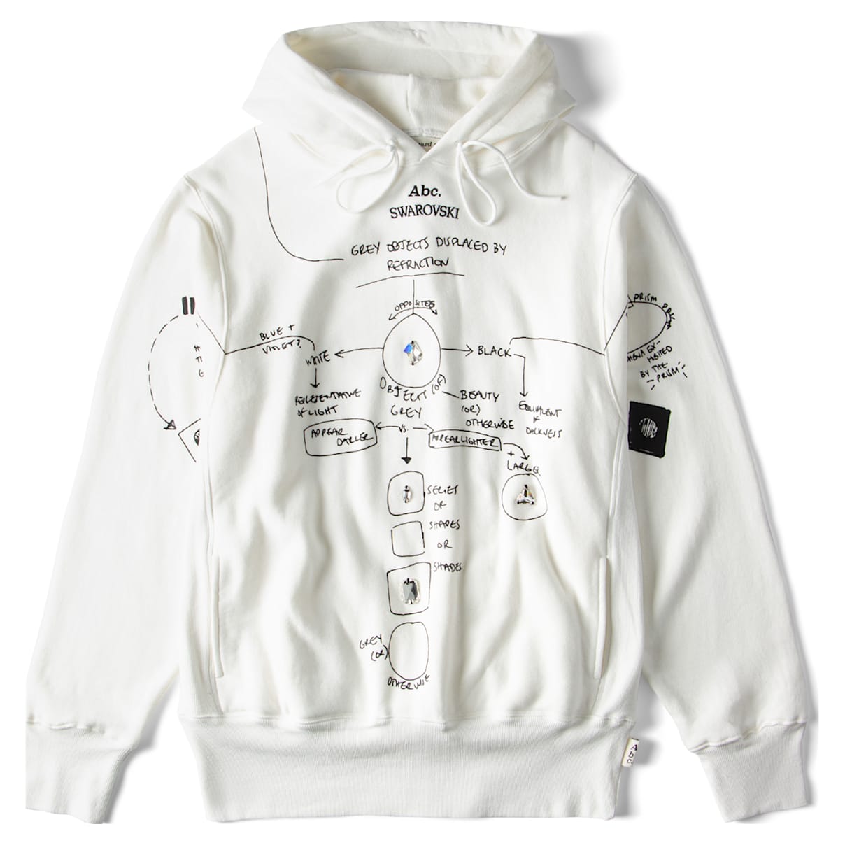 

ADVISORY BOARD CRYSTALS, Gray Objects Displaced by Refraction hoodie, White