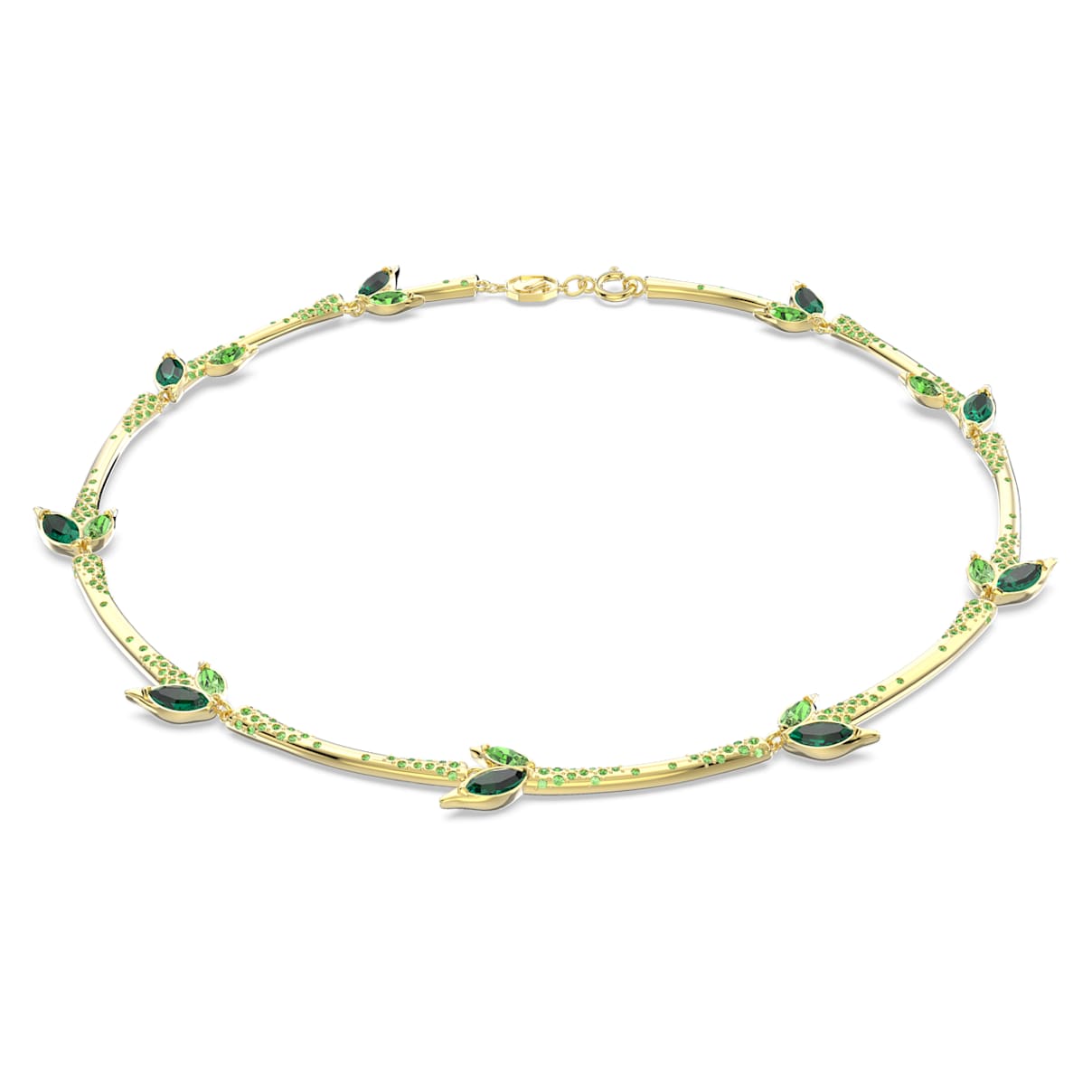 

Dellium necklace, Bamboo, Green, Gold-tone plated