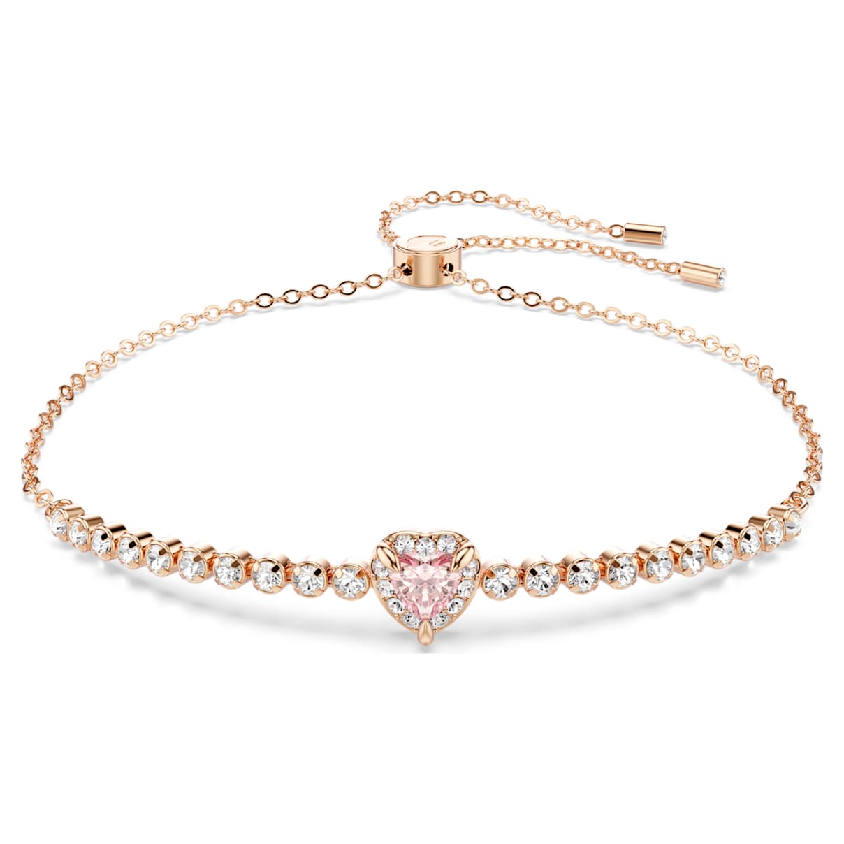 Braccialetto One, Cuore, Rosa, Finitura oro rosa 18K OS