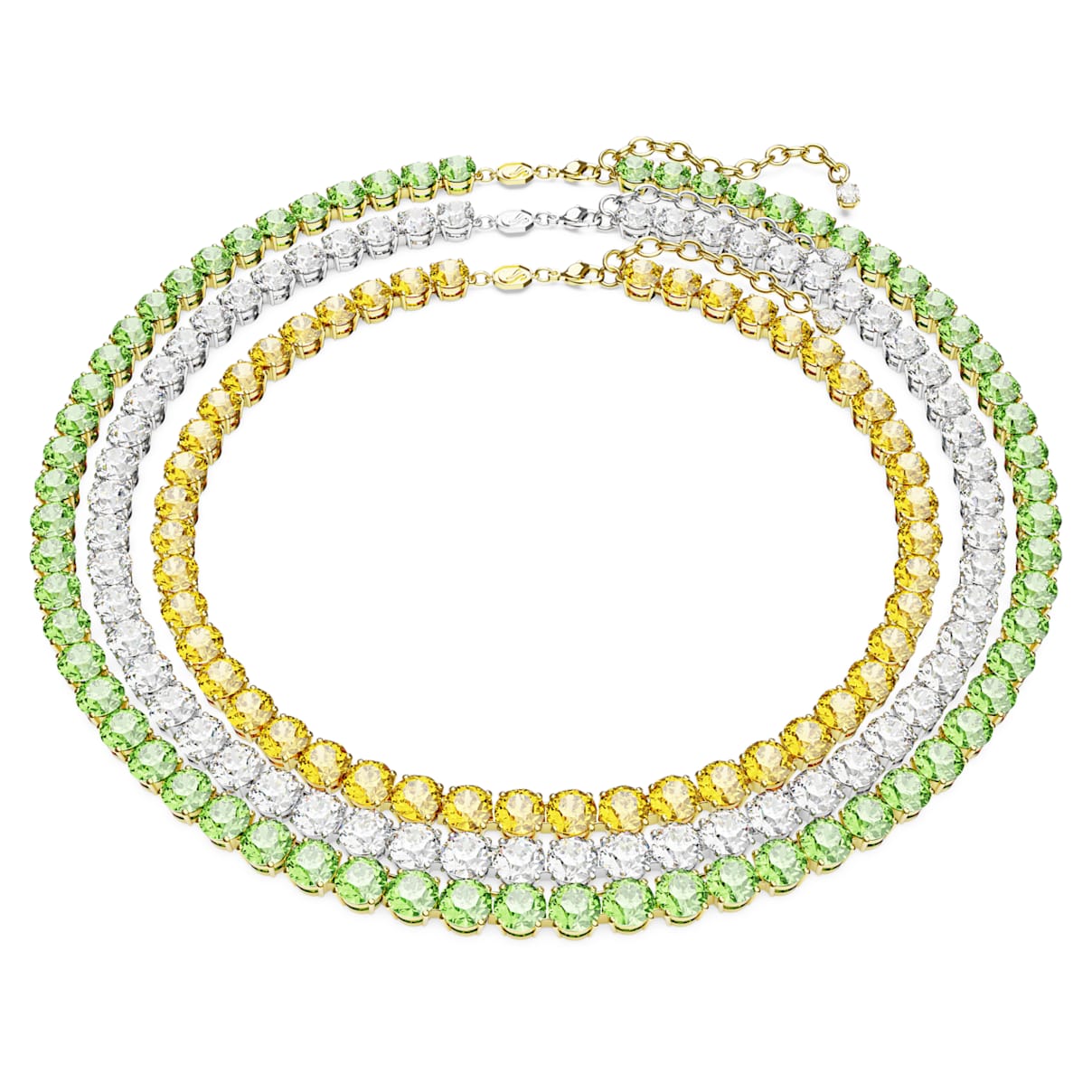 

Matrix Tennis Halskette, Set (3), Rundschliff, Mehrfarbig, Metallmix