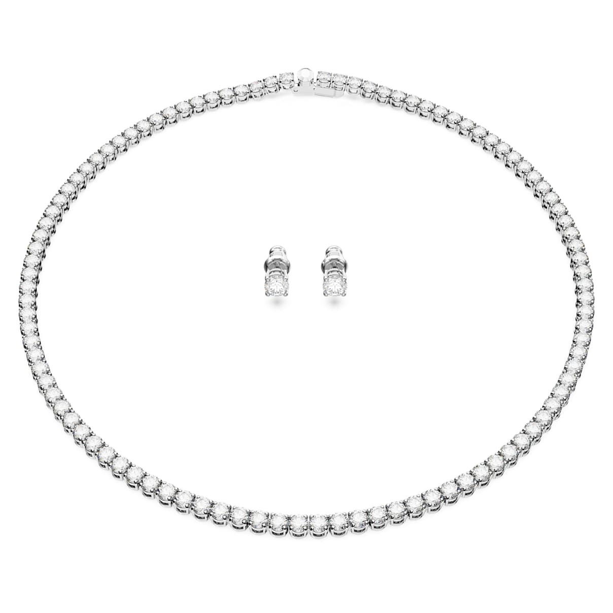 

Matrix Tennis set, Round cut, White, Rhodium plated