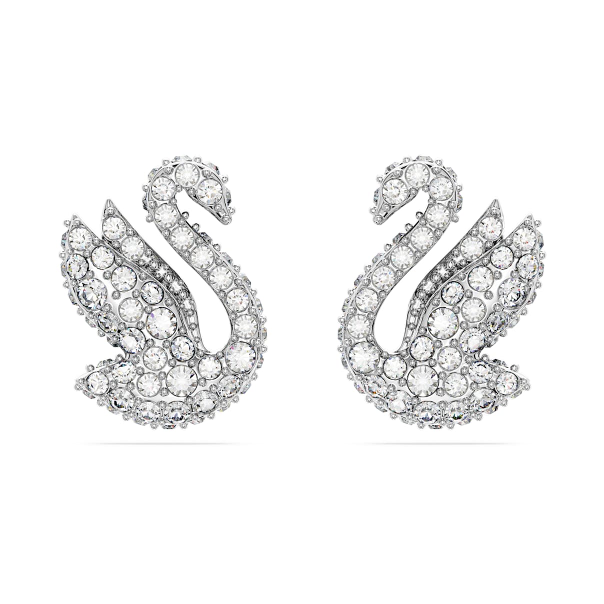 

Swarovski Iconic Swan stud earrings, Swan, White, Rhodium plated